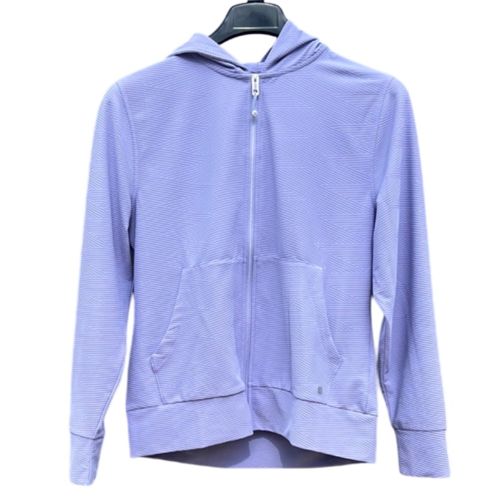 Black Clover Lavender Hooded Women's Jacket Zip Front Size Medium Lightweight